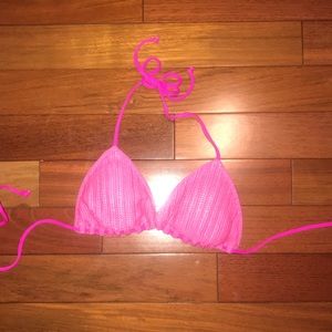 Victoria Secret pink knit bikini top. Medium!
